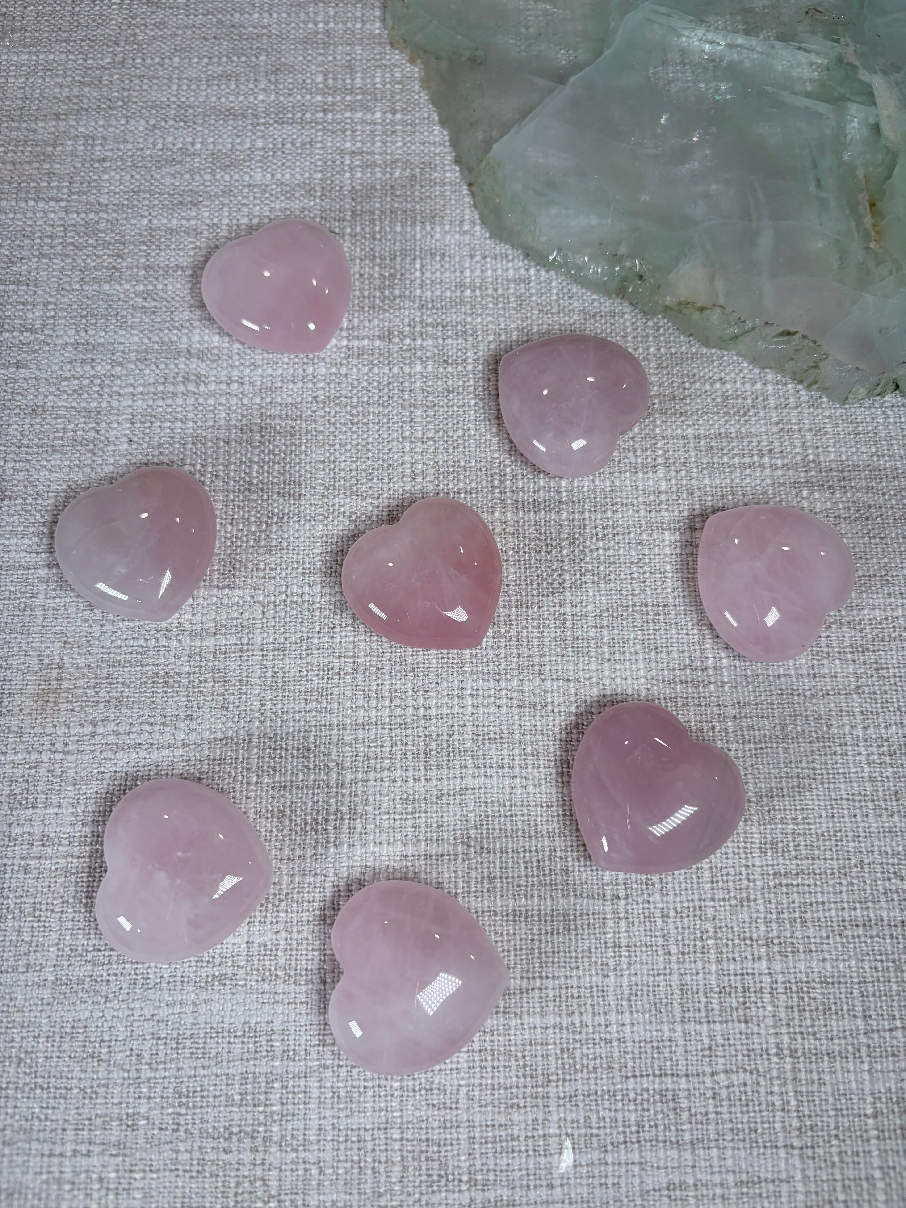 Mini Rose Quartz Hearts