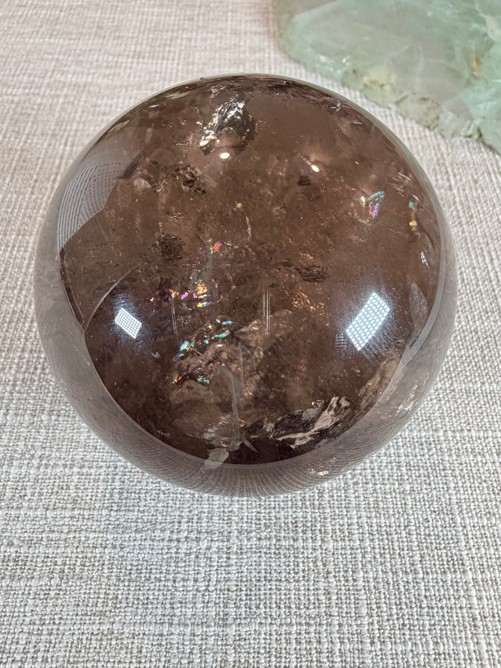 Stunning Smokey Quartz Sphere with Rainbows