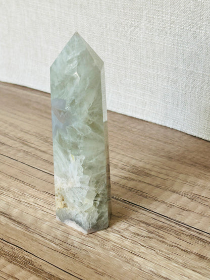 Cherry Blossom Agate Prasiolite Tower A