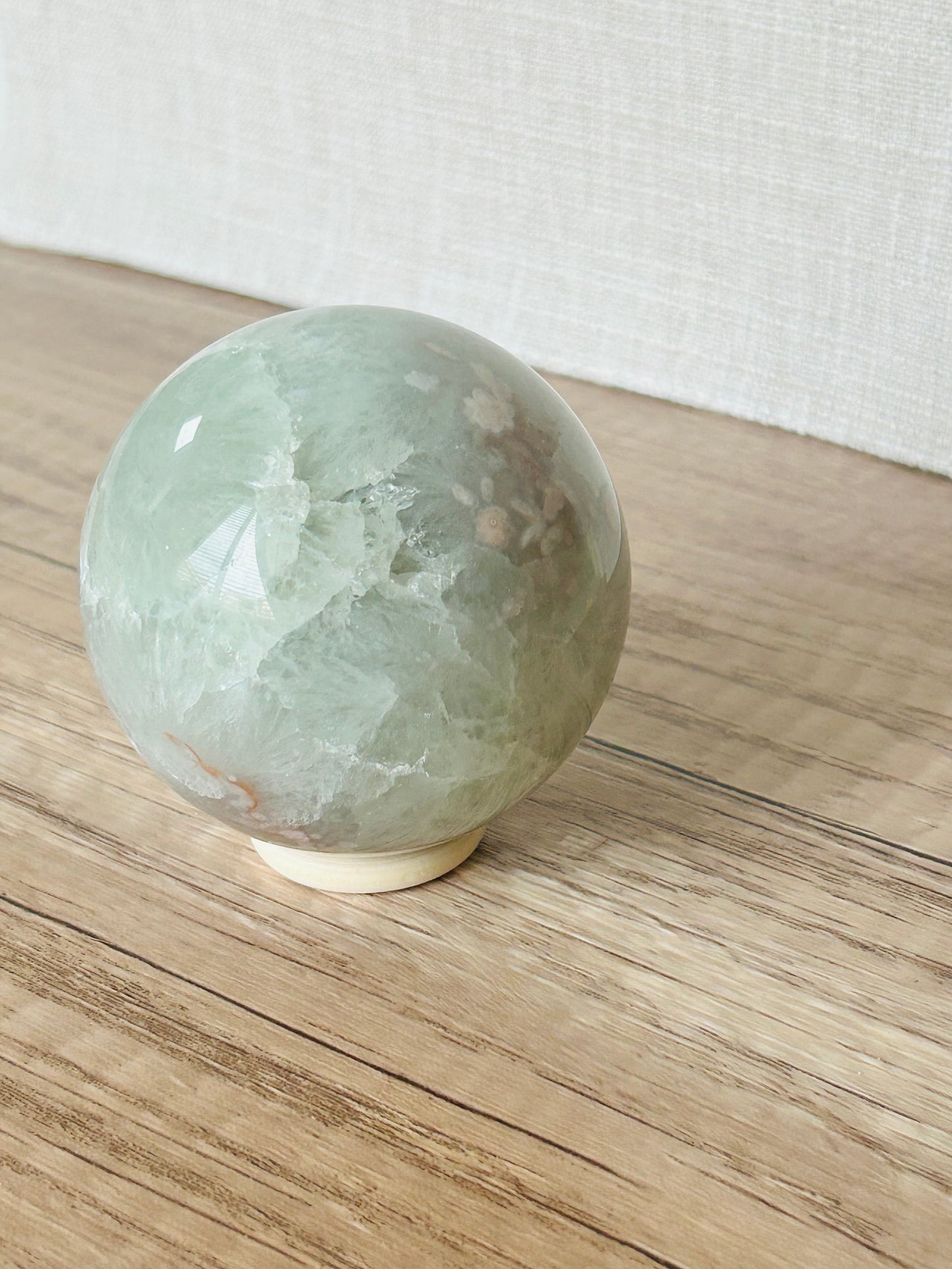 Cherry Blossom Agate Prasiolite Sphere A