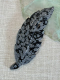Amazing Snowflake Obsidian Feather Carving (B)