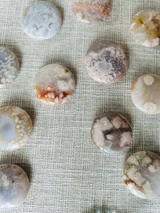 Cherry Blossom Agate Flat Stone