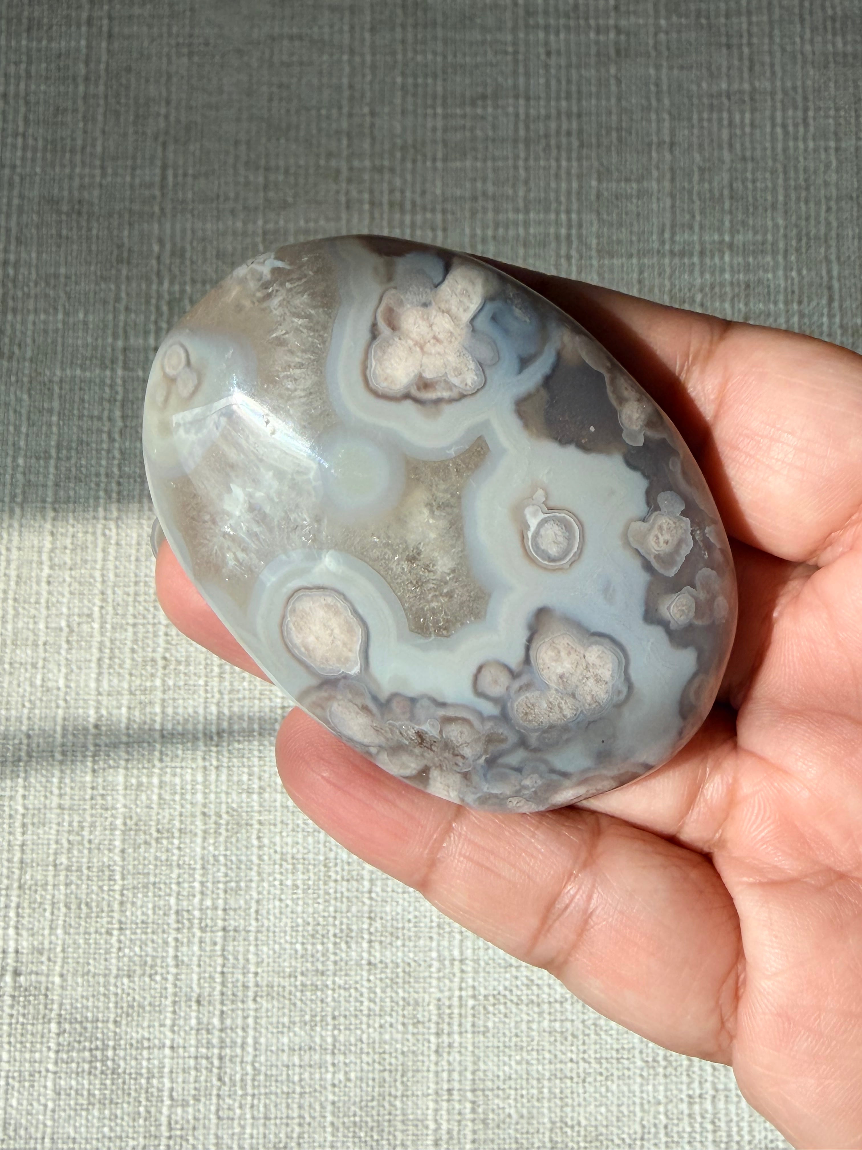 Blue Flower Agate Palm (B)