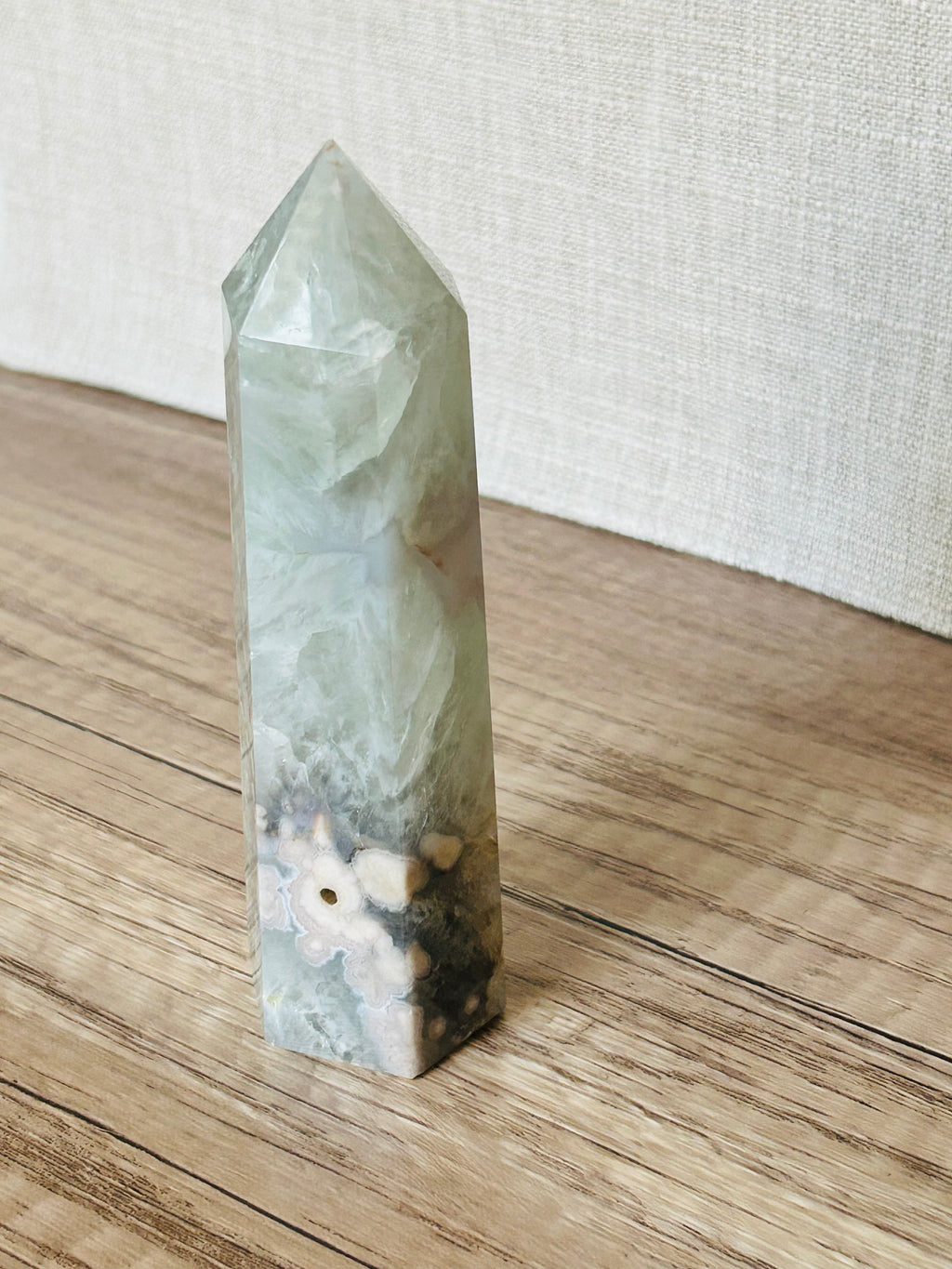 Flower Agate x Green Amethyst Tower (A)