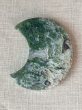 Moss Agate Crescent Moon (E)
