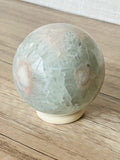 Pink Flower Agate x Green Amethyst Sphere (C)
