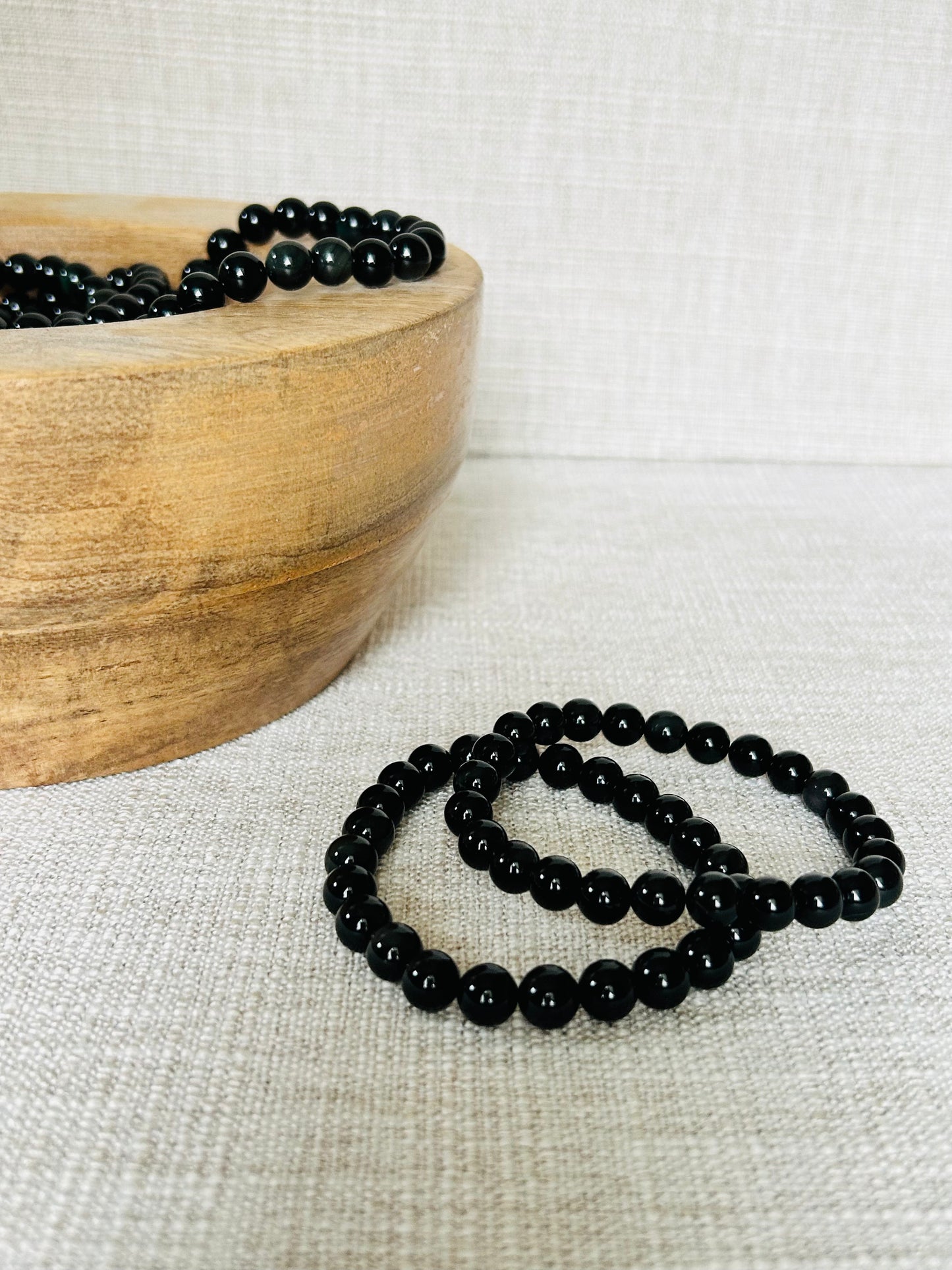 Natural Rainbow Obsidian Stretch Bracelet