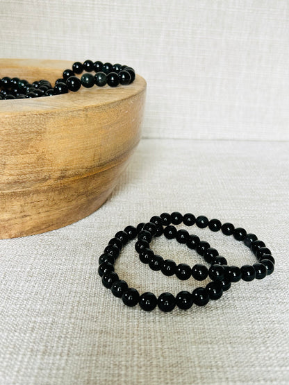 Natural Rainbow Obsidian Stretch Bracelet
