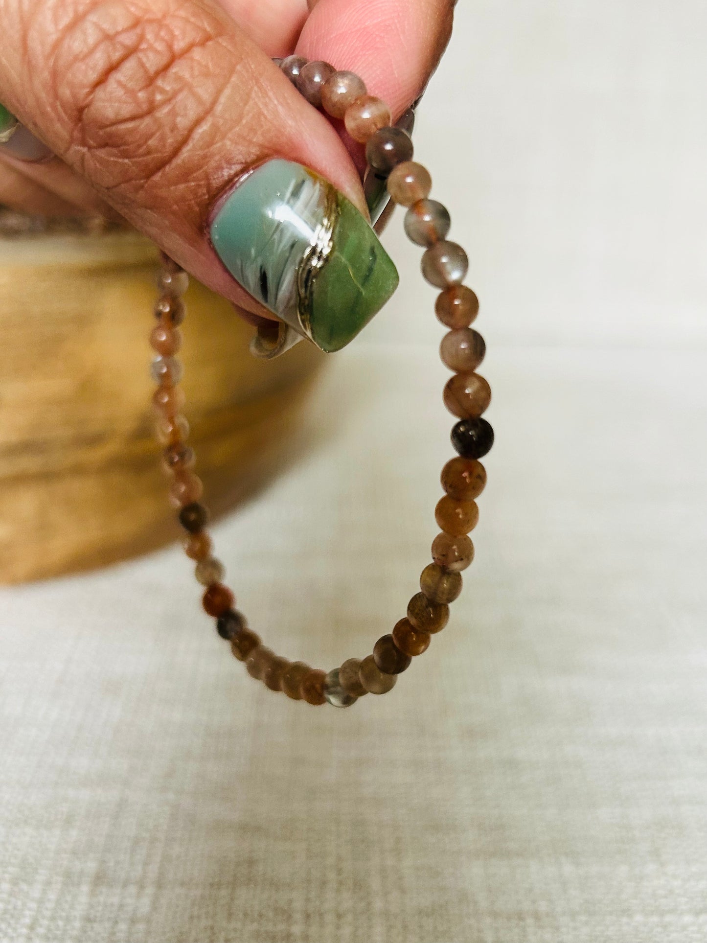 Natural Black Moonstone Bracelet