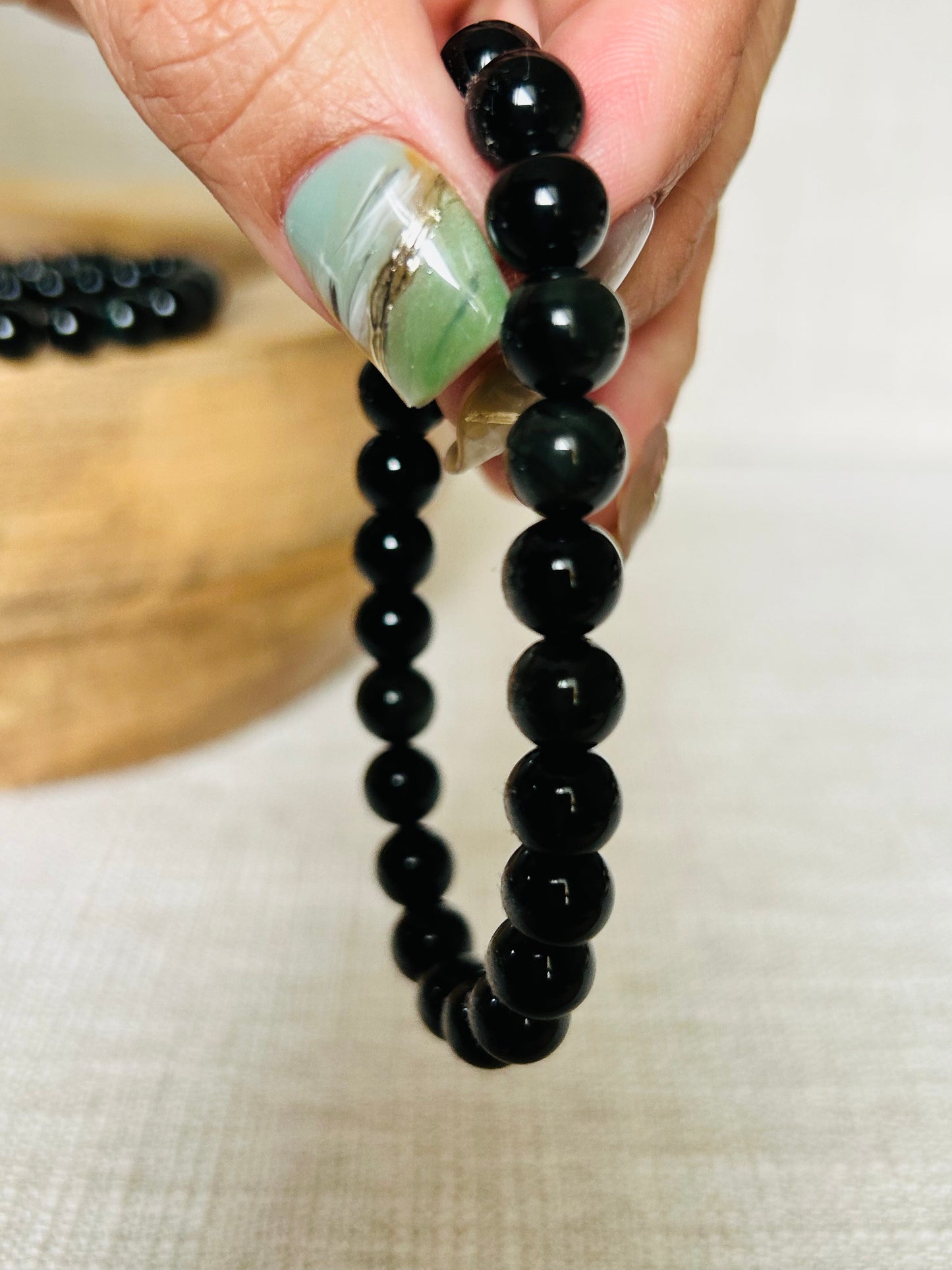 Natural Rainbow Obsidian Stretch Bracelet