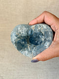 Celestite Cluster Heart with Stand