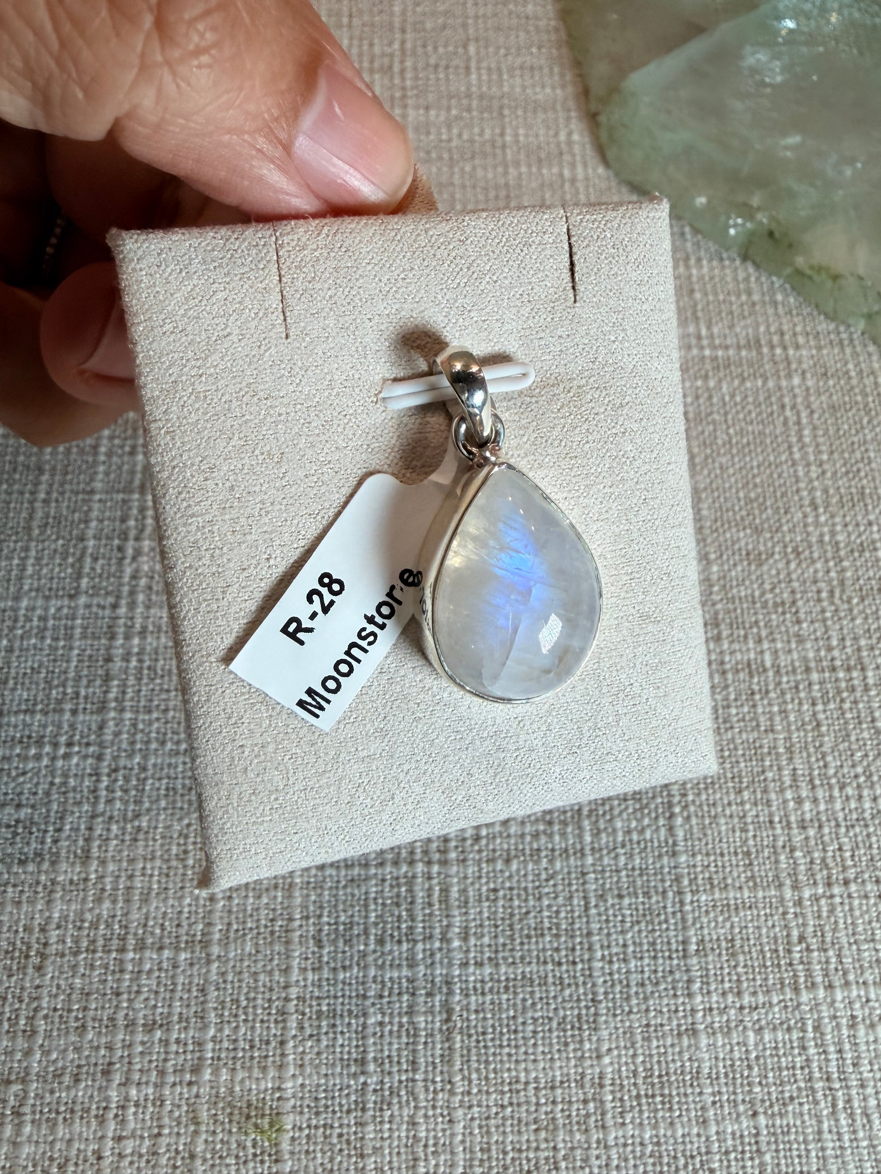 Blue Flash Moonstone Pendant