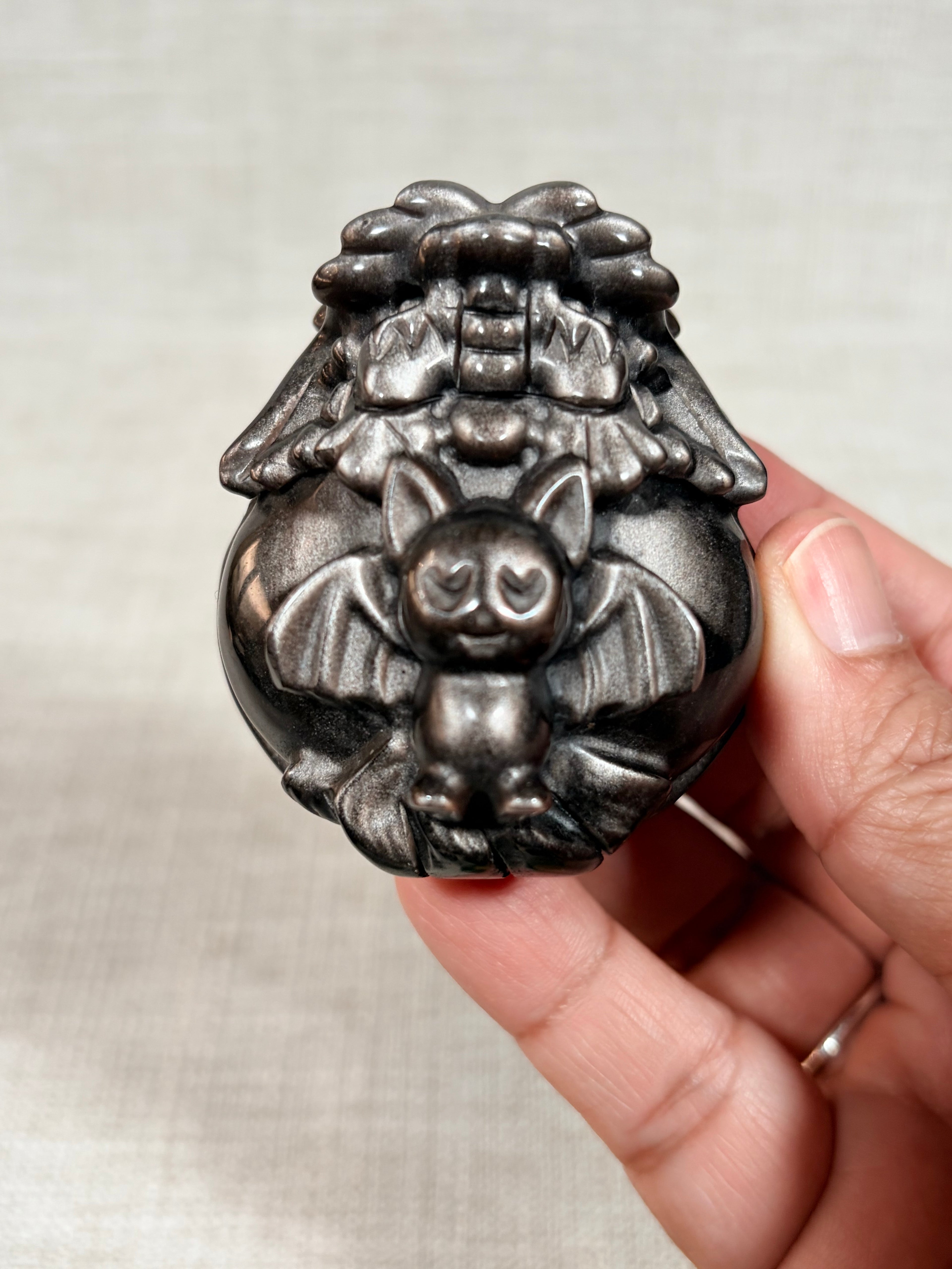 Silver Sheen Obsidian Dragon Turtle (B)