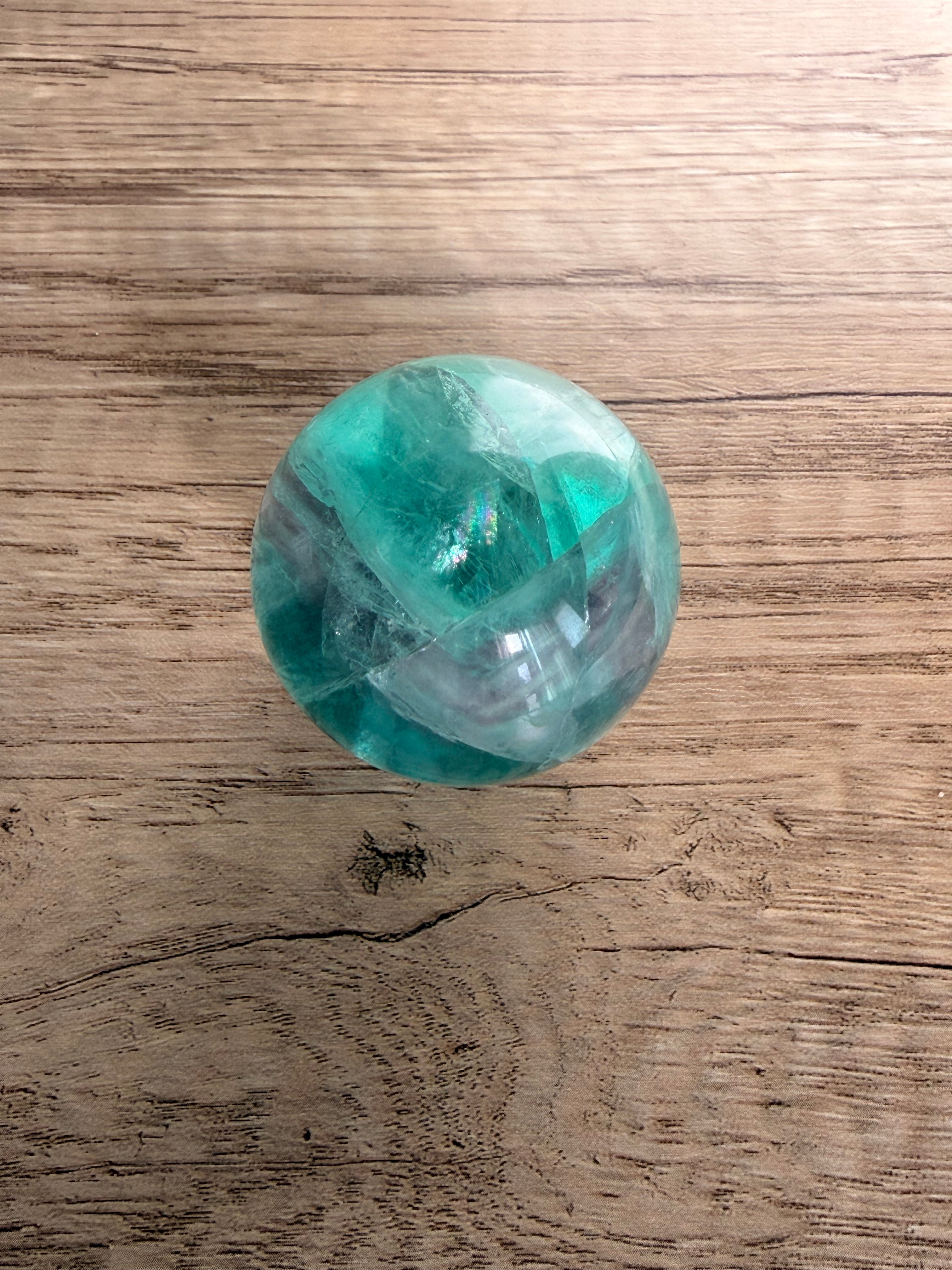 Fluorite Sphere (C) with Cool Banding and 🌈