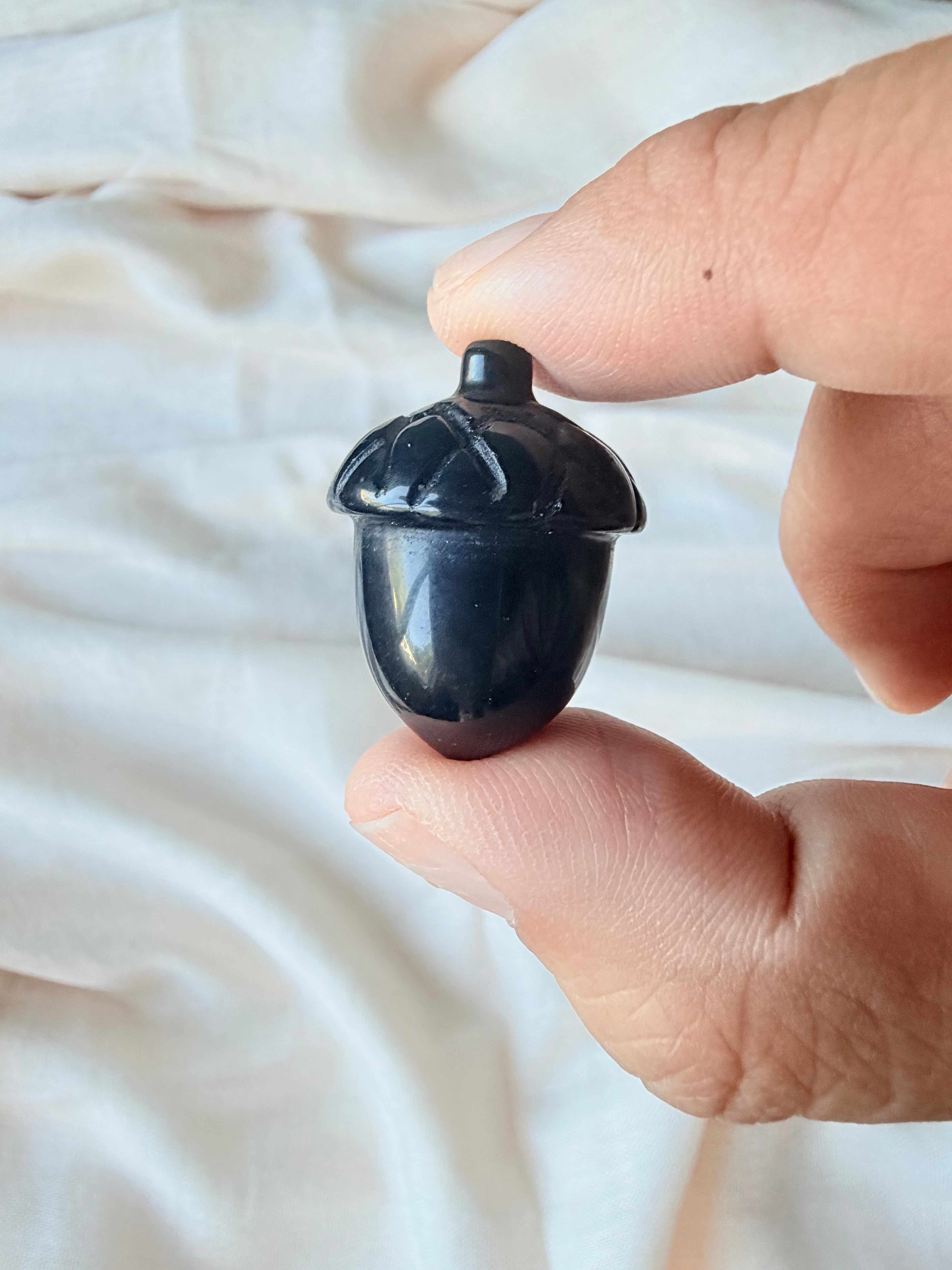 Mini Black Obsidian Acorn